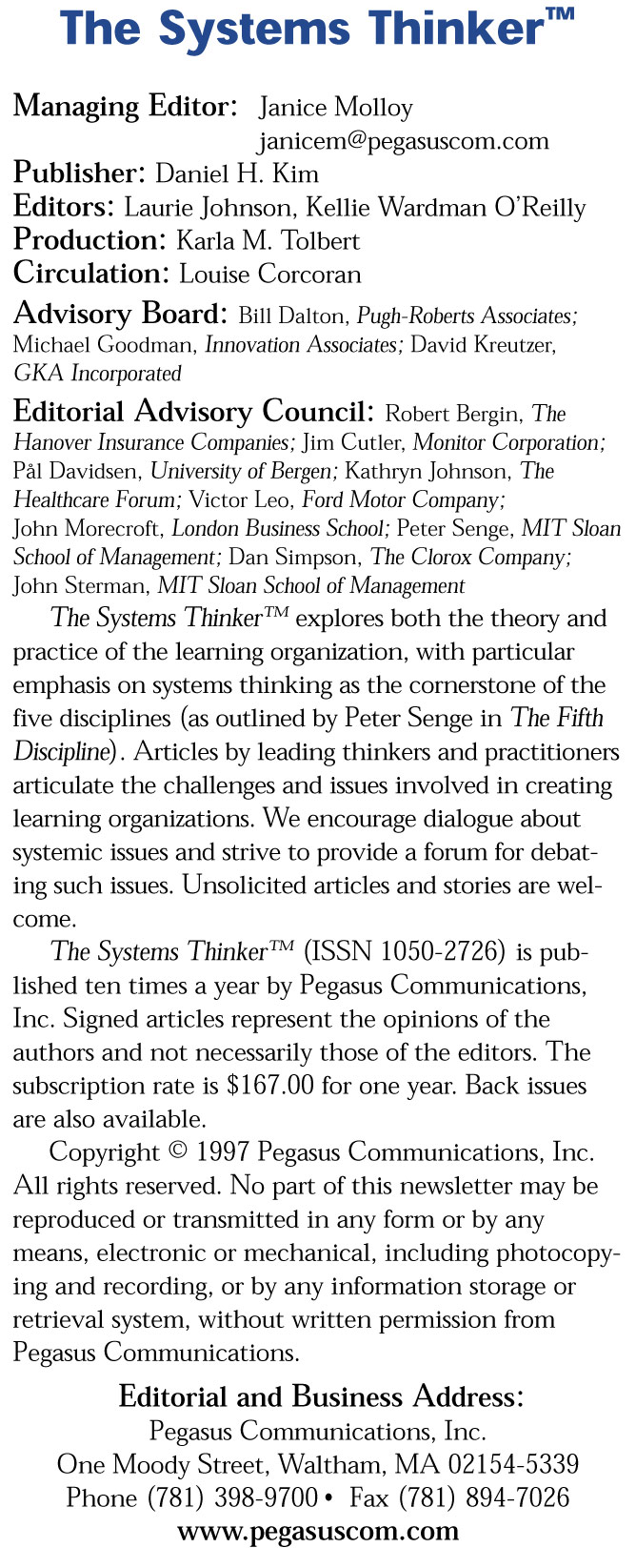 The Systems Thinker™